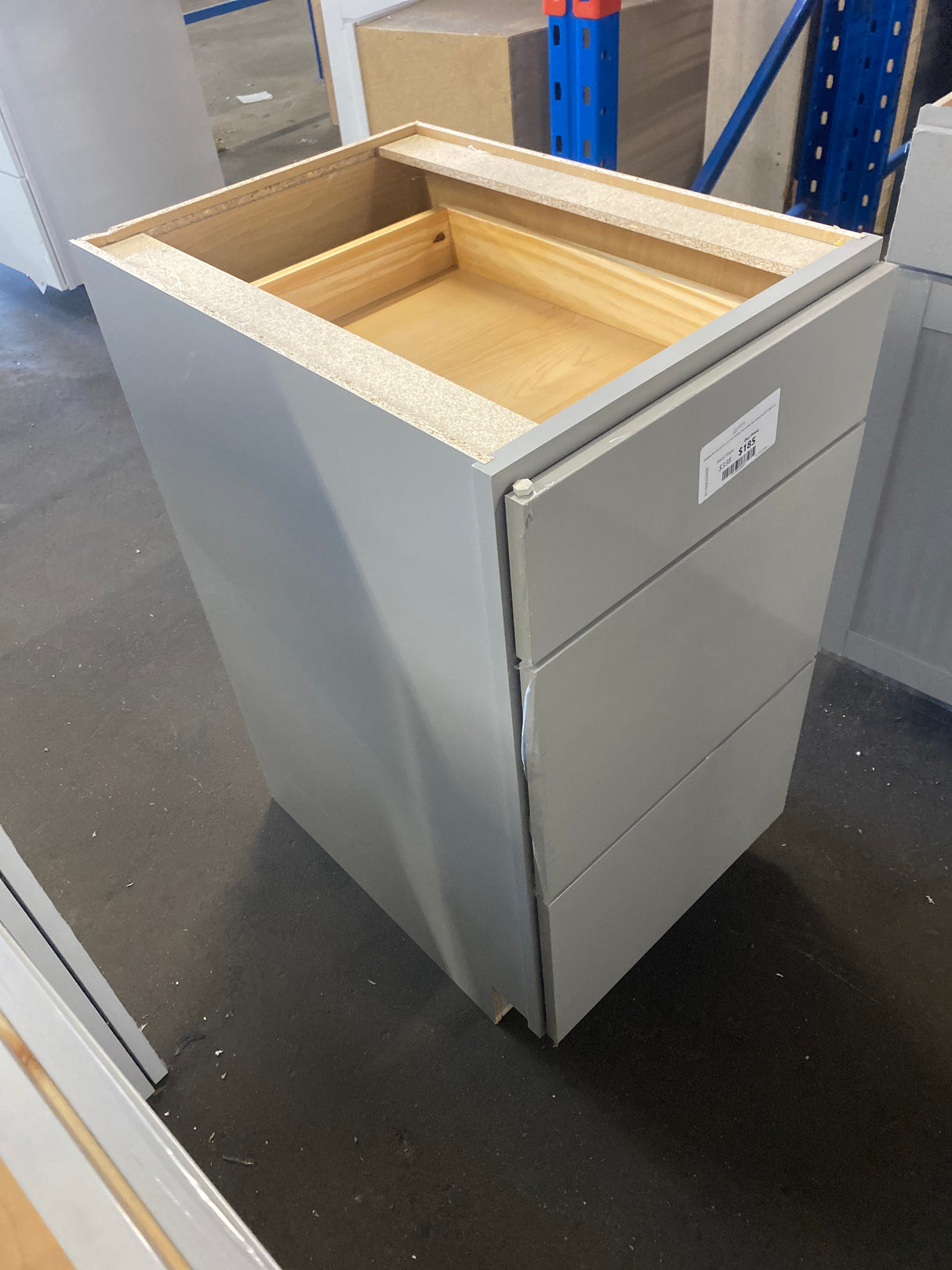 Westfield 18 in. W x 23.75 in. D x 35 in. H Shaker Stock Drawer Base Kitchen Cabinet in Dusk Gray
