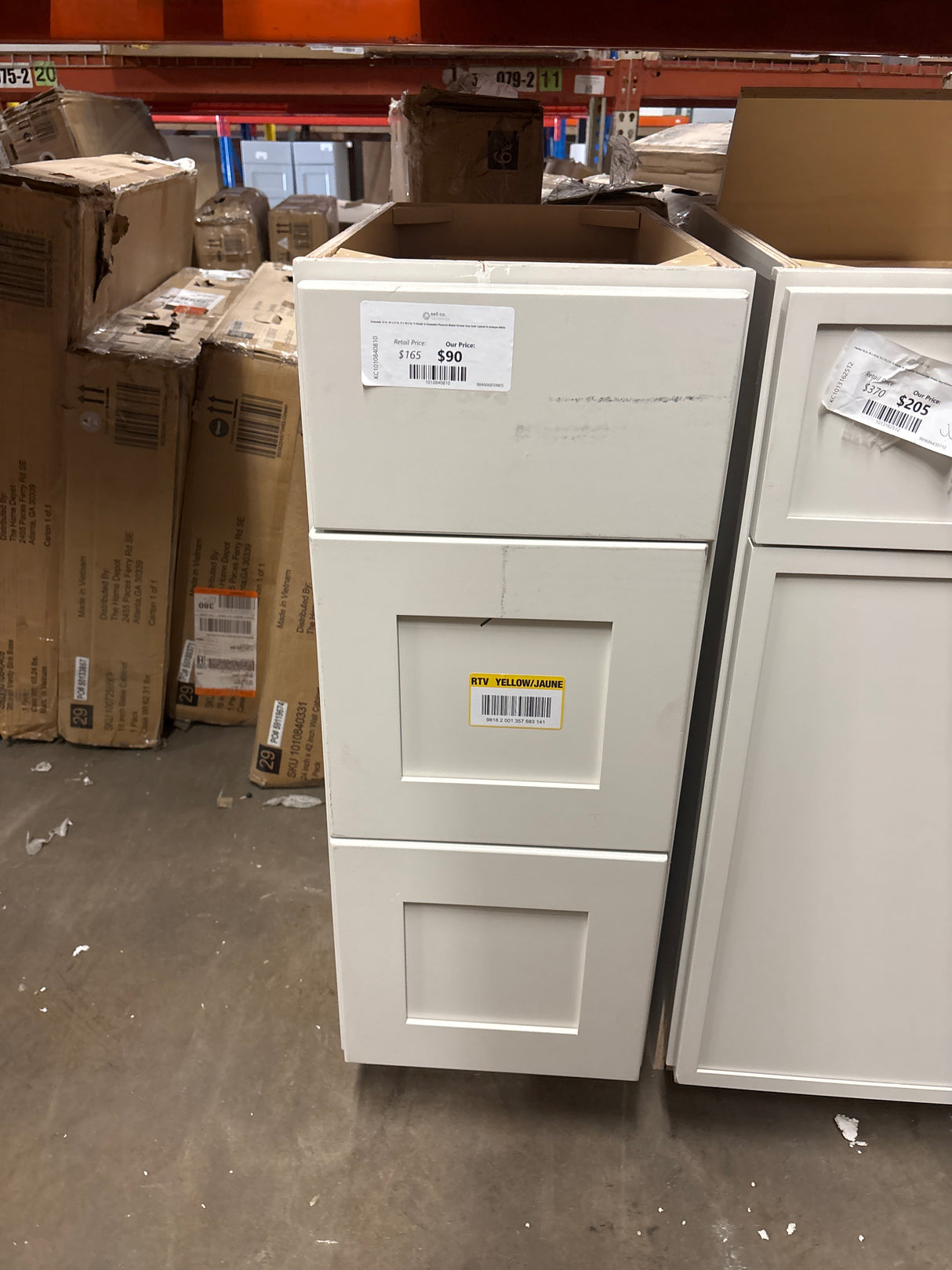Avondale 12 in. W x 21 in. D x 34.5 in. H Ready to Assemble Plywood Shaker Drawer Base Bath Cabinet in Antique White