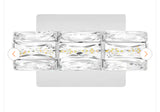 Keighley Integrated LED Chrome and Crystal Indoor Wall Sconce Light Fixture