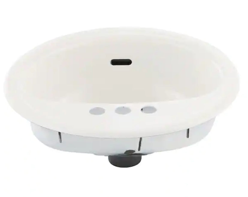 Laurel Round Drop-In Bathroom Sink in White