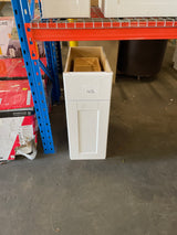 Shaker Satin White Stock Assembled Base Kitchen Cabinet with Ball-Bearing Drawer Glides (12 in. x 34.5 in. x 24 in.)