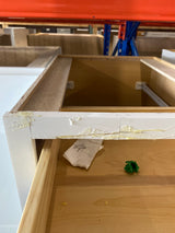 Hampton Satin White Raised Panel Assembled Drawer Base Kitchen Cabinet with Drawer Glides (18 in. x 34.5 in. x 24 in.)