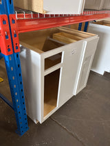 Westfield Feather White Shaker Stock Blind Corner Base Kitchen Cabinet (36 in. W x 23.75 in. D)