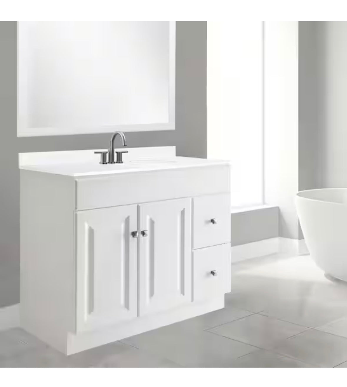 Wyndham 36 in. W x 18 in. D Unassembled Bath Vanity Cabinet Only in White Semi-Gloss