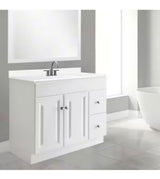 Wyndham 36 in. W x 18 in. D Unassembled Bath Vanity Cabinet Only in White Semi-Gloss
