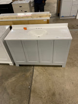 Oakley 49 in. Single Sink Pearl Gray Bath Vanity with White Cultured Marble Top (Assembled)