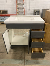 Thornbriar 36 in. W x 22 in. D x 34 in. H Bath Vanity Cabinet with Top in Cement