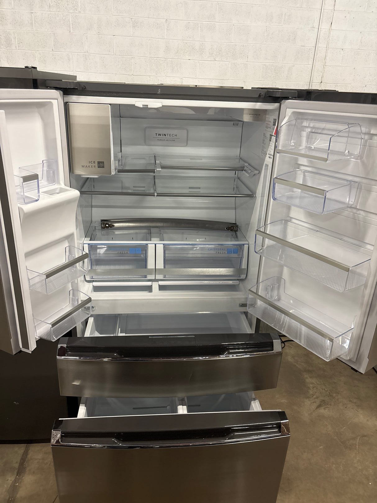Gallery 36 in. 22 cu. ft. Counter-Depth 4-Door French Door Refrigerator in Smudge-Proof Stainless Steel