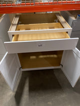 Westfield Feather White Shaker Stock Assembled Base Kitchen Cabinet (30 in. W x 23.75 in. D x 35 in. H)