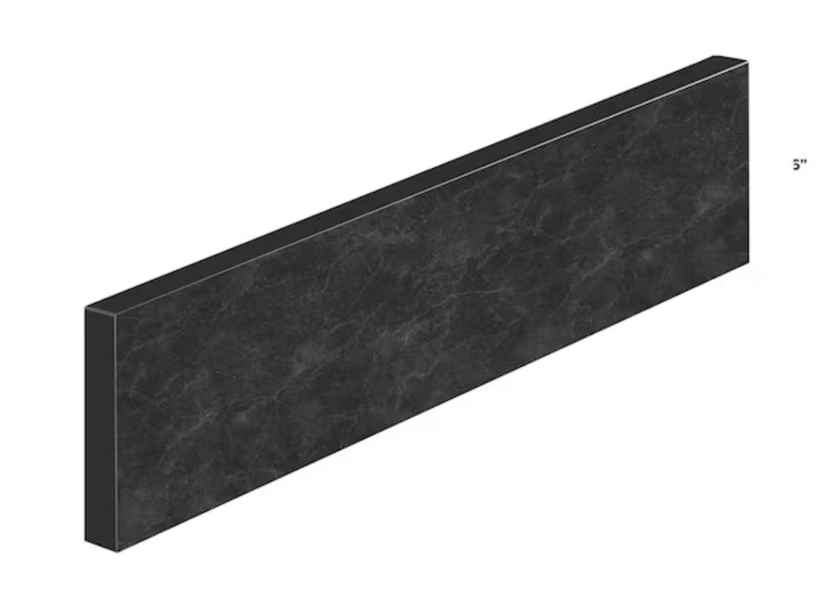 24.5 in. D L x 4 in. D Engineered Composite Countertop Sidesplash in Amani Black
