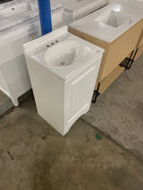 19 in. W x 18 in. D x 34 in. H Single Sink Freestanding Bath Vanity in White with White Cultured Marble Top