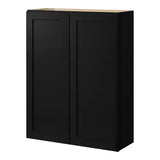 Avondale 33 in. W x 12 in. D x 42 in. H Ready to Assemble Plywood Shaker Wall Kitchen Cabinet in Raven Black