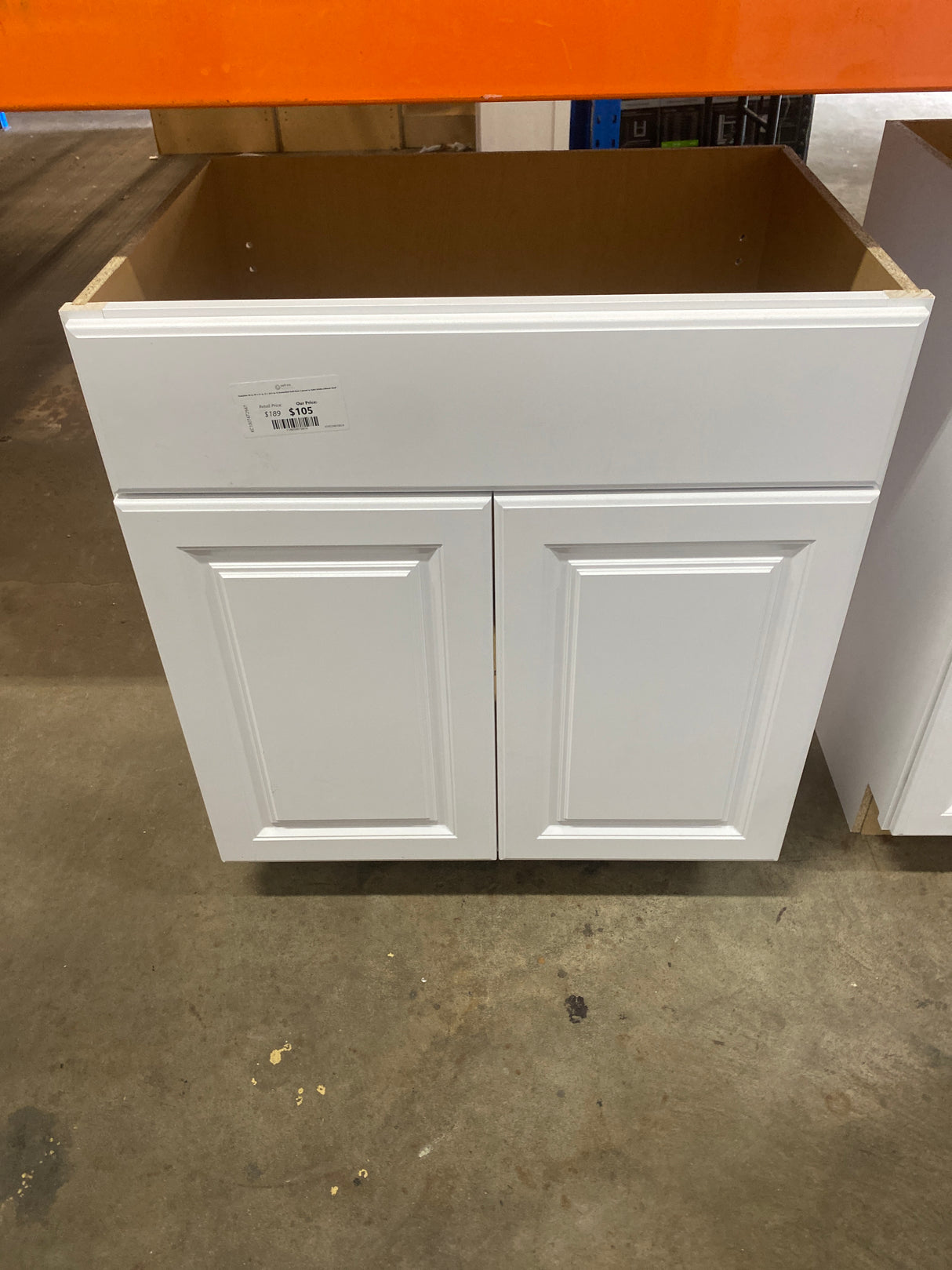 Hampton 30 in. W x 21 in. D x 34.5 in. H Assembled Bath Base Cabinet in Satin White without Shelf