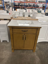 Bellington 30 in. W x 22 in. D x 34.5 in. H Bath Vanity in Almond Toffee with White Engineered Stone Top