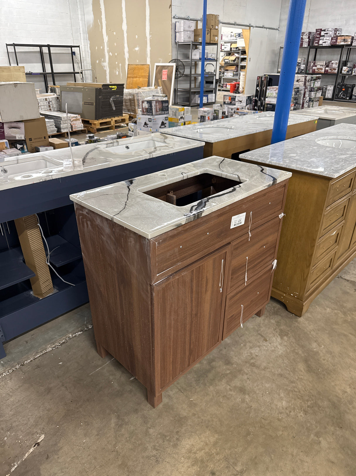 Bilston 36 in. W x 19 in. D x 34 in. H Single Sink Bath Vanity in Spiced Walnut with Epoxied Stone Top