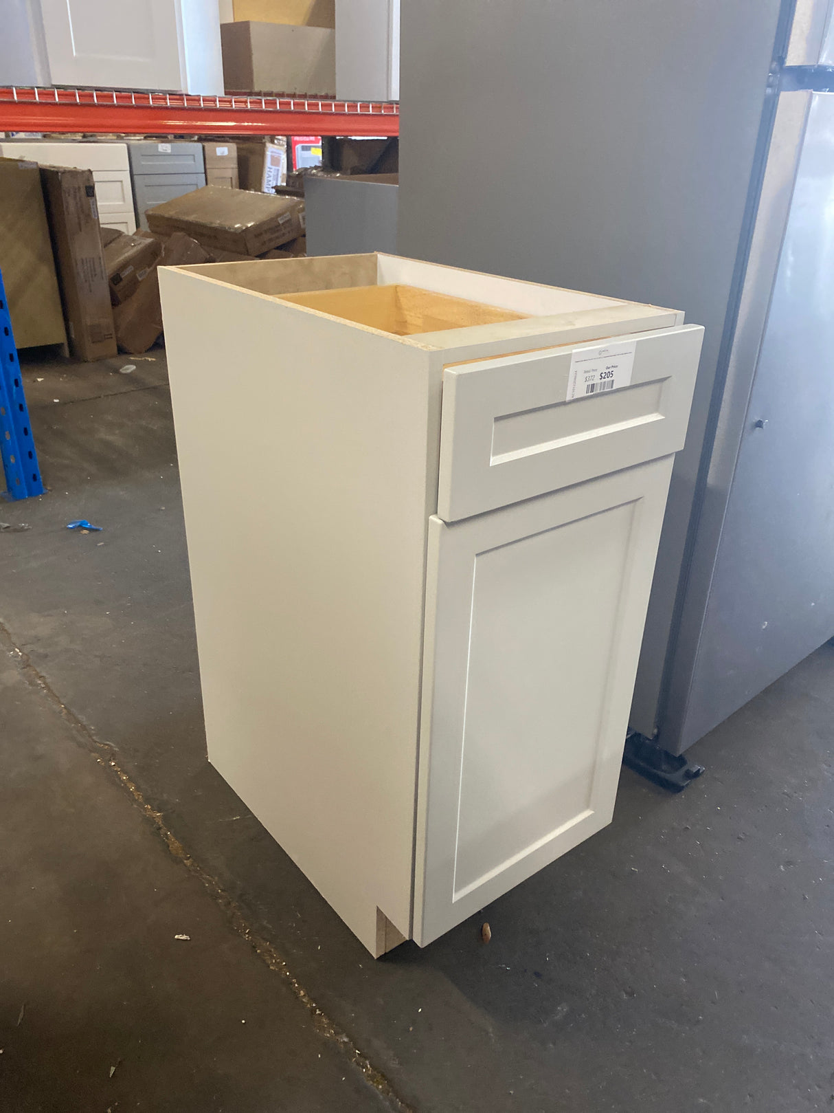 Designer Series Melvern 15 in. W x 24 in. D x 34.5 in. H Assembled Shaker Single Trash Can Base Cabinet in Cloud