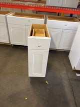 Shaker 12 in. W x 24 in. D x 34.5 in. H Assembled Base Cabinet in Satin White