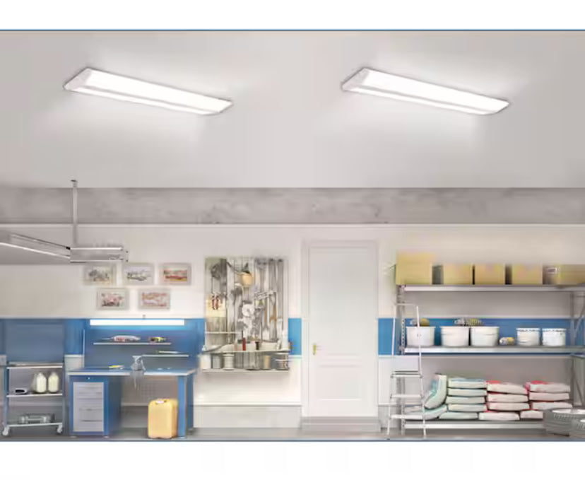 4 ft. 7500 Lumens LED Wraparound Light Garage Light Shop Light Office 120-277v 4000K Bright White 0 to 10 Volt Dimmable