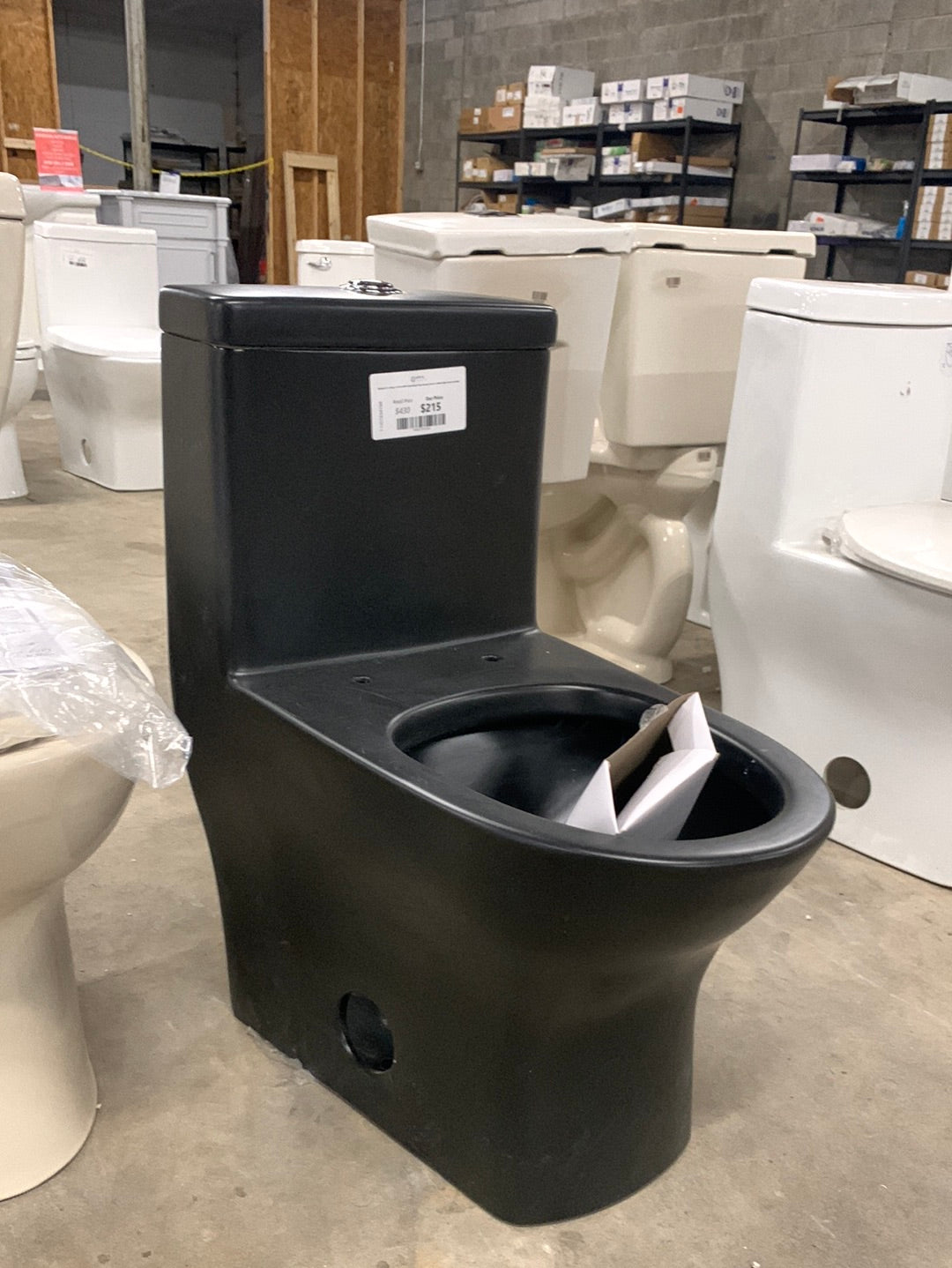 Sublime II 1-Piece 1.1/1.6 GPF Toilet Dual Flush Round Toilet in Matte Black Seat Not Included