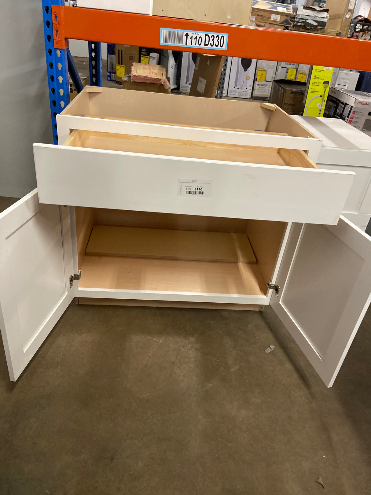 Avondale Shaker Alpine White Ready to Assemble Plywood 36 in Base Kitchen Cabinet (36 in W x 34.5 in H x 24 in D)