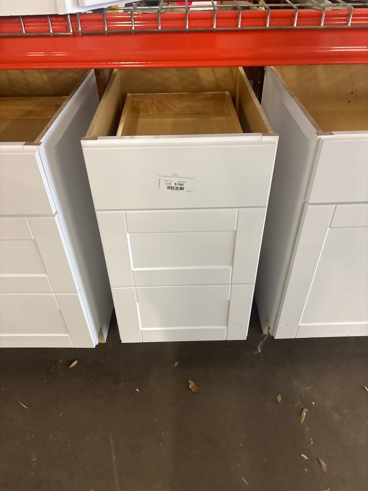 Shaker Satin White Stock Assembled Drawer Base Kitchen Cabinet with Drawer Glides (18 in. x 34.5 in. x 24 in.)