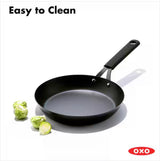Black Steel 10 in. Pre-Seasoned Carbon Steel Induction Safe Frying Pan with Silicone Sleeve in Black