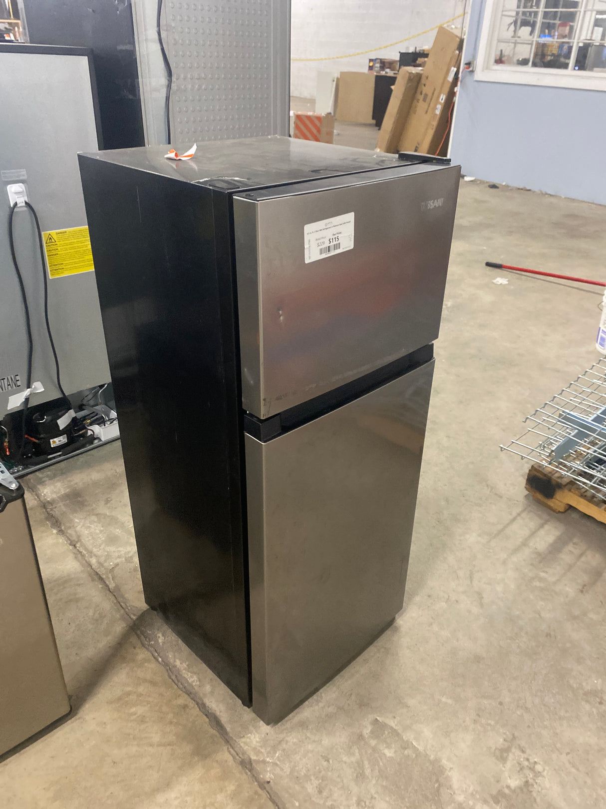 4.5 cu. ft. 2-Door Mini Refrigerator in Platinum Steel with Freezer