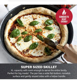 14 in. Aluminum Ultra-Durable Diamond Infused Family Skillet with Helper Handle