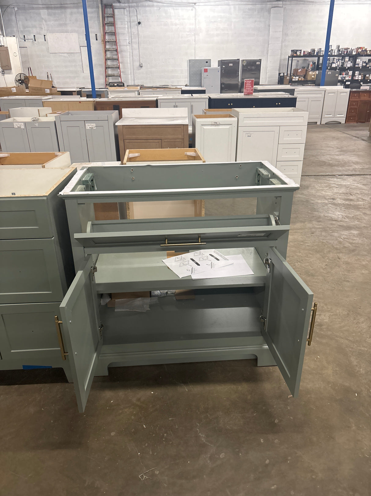 Doveton 36 in. Single Sink Sage Green Bath Vanity without Top (Assembled)