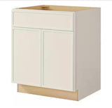 Leyton 27 in. W x 24 in. D x 34.5 in. H Ready to Assemble Plywood Slim Shaker Base Kitchen Cabinet in Antique White