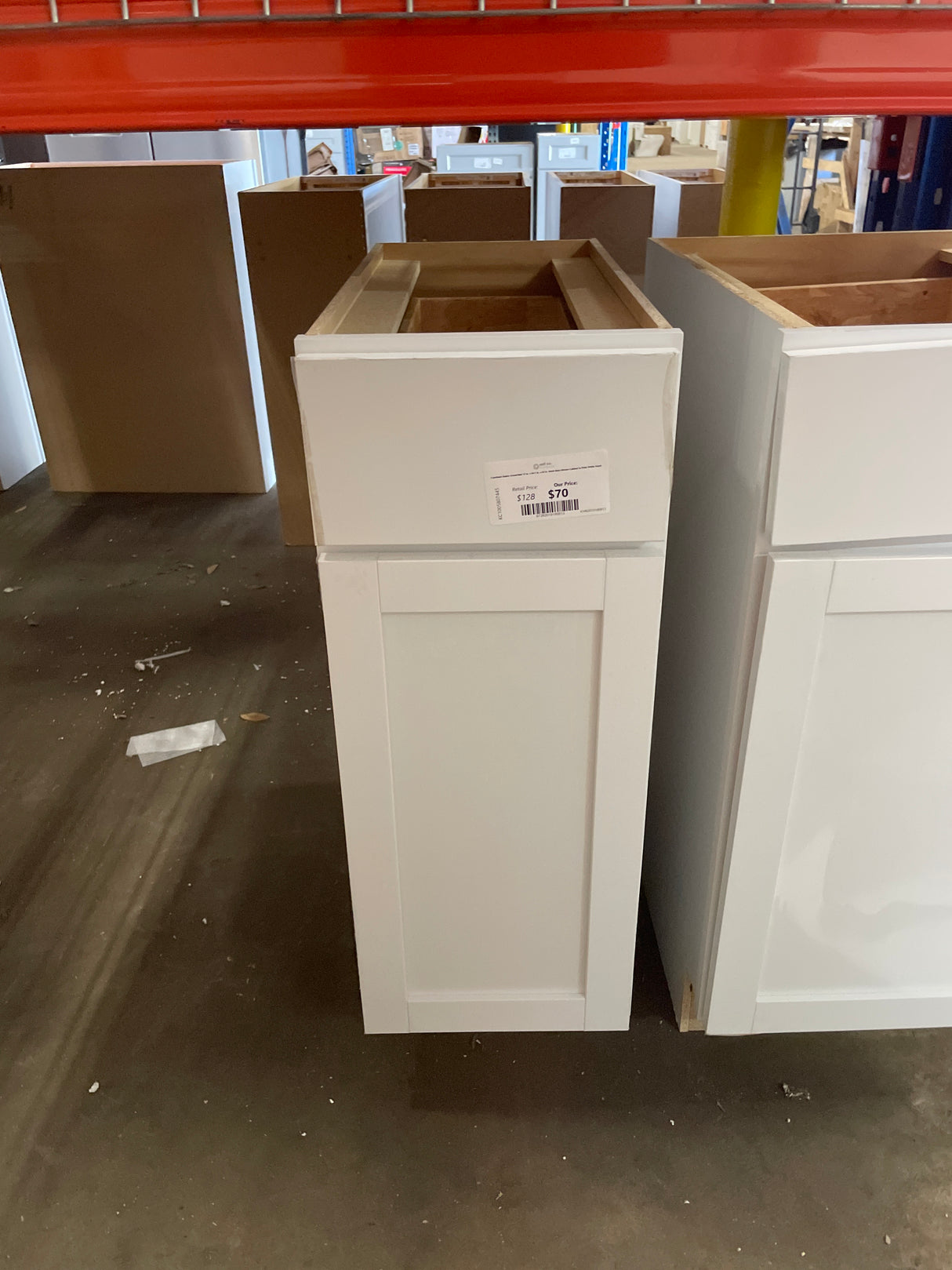 Courtland Shaker Assembled 12 in. x 34.5 in. x 24 in. Stock Base Kitchen Cabinet in Polar White Finish