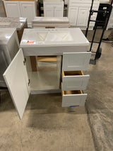 Bannister 31 in. W x 19 in. D x 35 in. H Single Sink Bath Vanity in Pearl Gray with White Cultured Marble Top