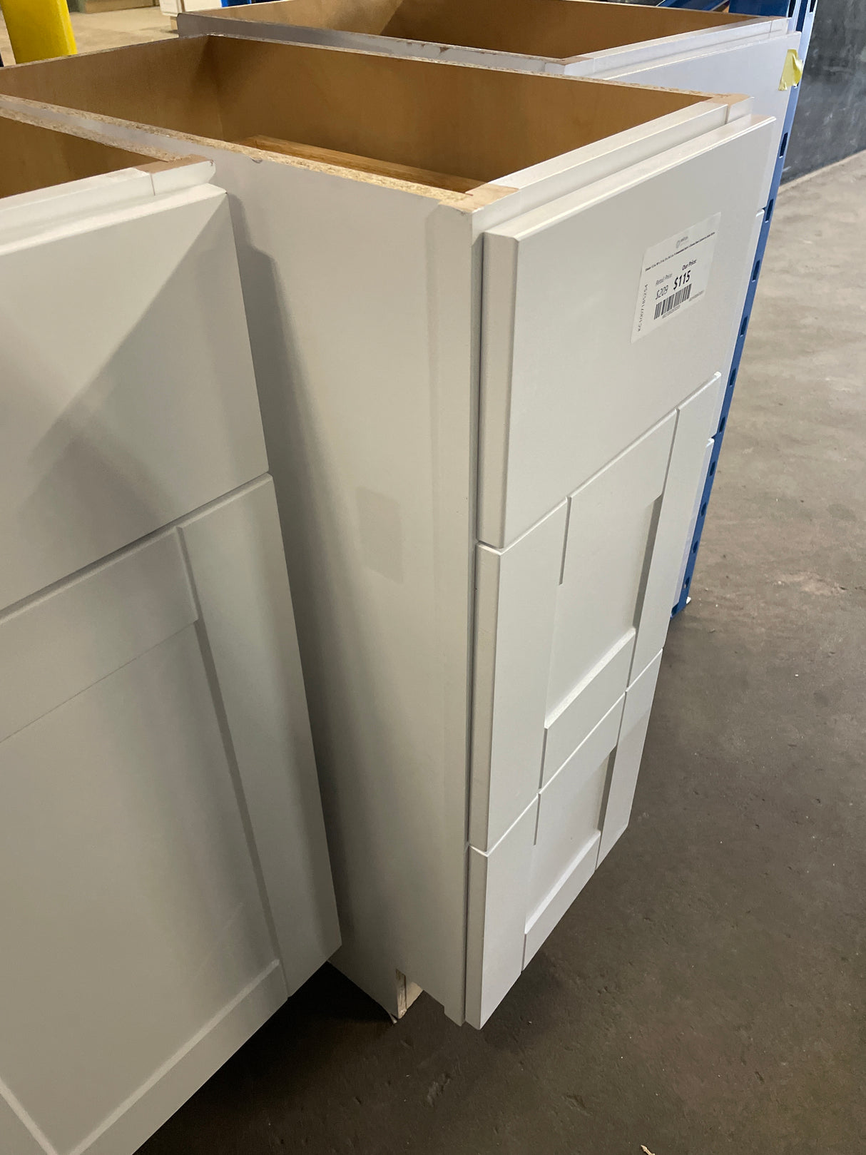 Shaker 12 in. W x 21 in. D x 34.5 in. H Assembled Bath 3-Drawer Base Cabinet in Satin White