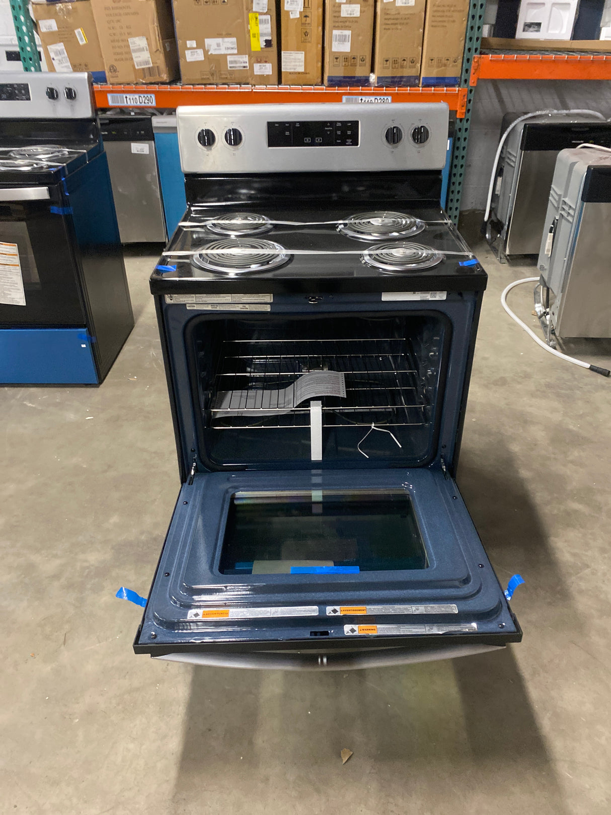 Whirlpool 30 in. 4.8 cu. ft. 4 Burner Element Electric Range with Self-Cleaning in Stainless Steel with Storage Drawer