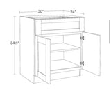 Richmond Verona White Plywood Shaker Ready to Assemble Base Kitchen Cabinet Soft Close 30 in W x 24 in D x 34.5 in H