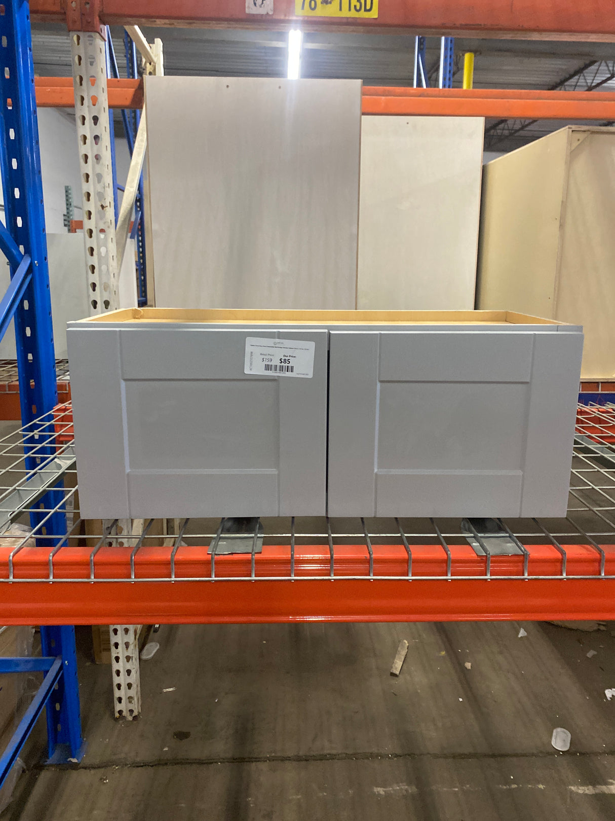 Shaker Dove Gray Stock Assembled Wall Bridge Kitchen Cabinet (30 in. x 12 in. x 12 in.)