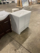 30 in. W x 19 in. D x 33 in. H Single Sink Freestanding Bath Vanity in Pearl Gray with White Cultured Marble Top