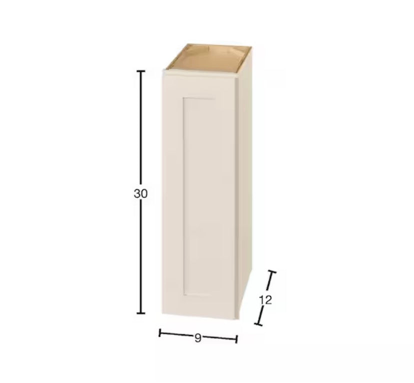 Avondale 9 in. W x 12 in. D x 42 in. H Ready to Assemble Plywood Shaker Wall Kitchen Cabinet in Antique White