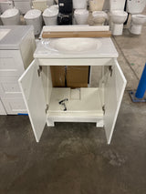 Oakley 25 in. Single Sink White Bath Vanity with White Cultured Marble Top (Assembled)
