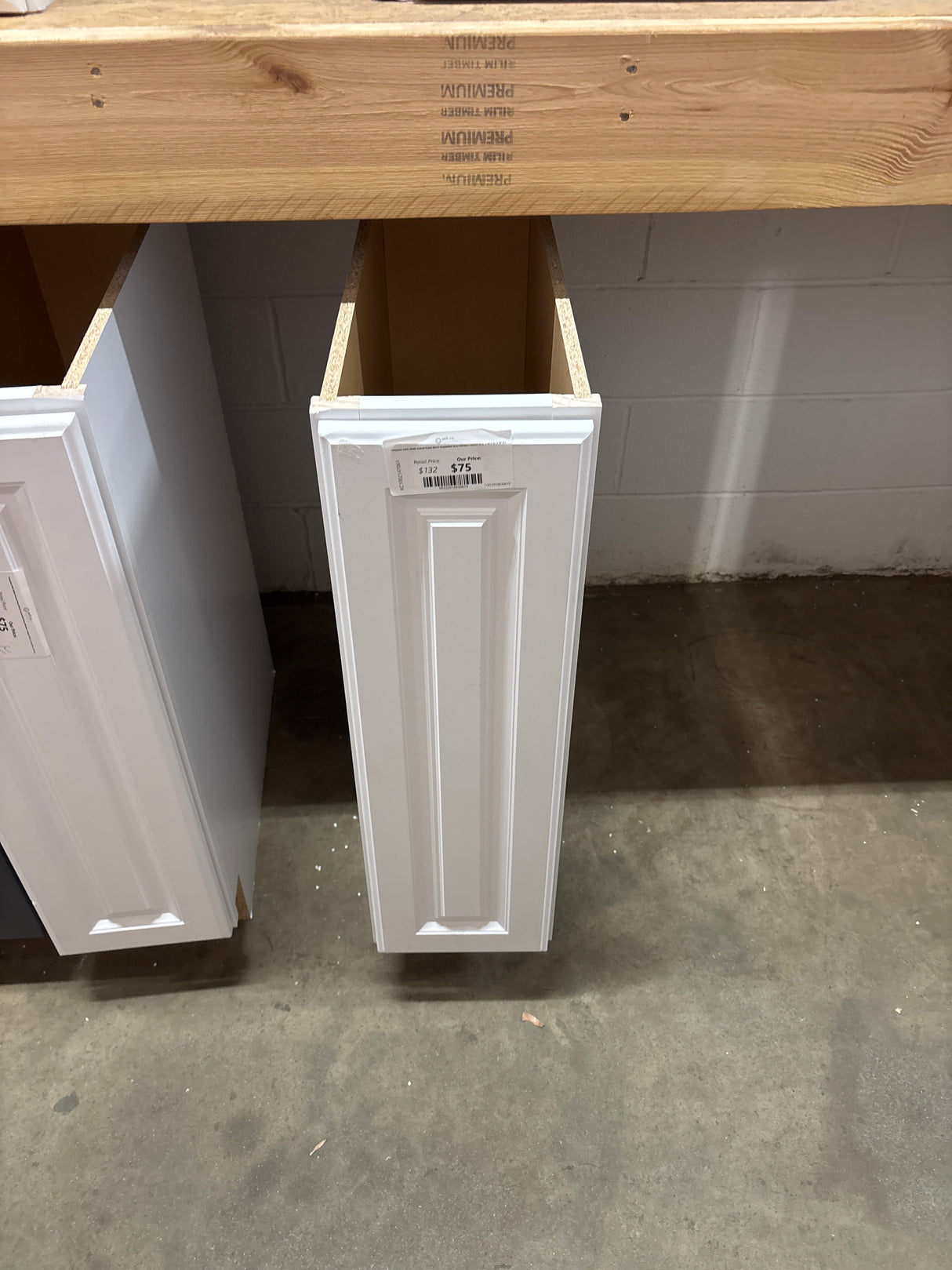 Hampton Satin White Raised Panel Stock Assembled Base Kitchen Cabinet (9 in. x 34.5 in. x 24 in.)