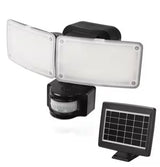 180Black Motion Sensor Solar Powered Outdoor 2-Head LED Security Flood Light 1000 Lumens