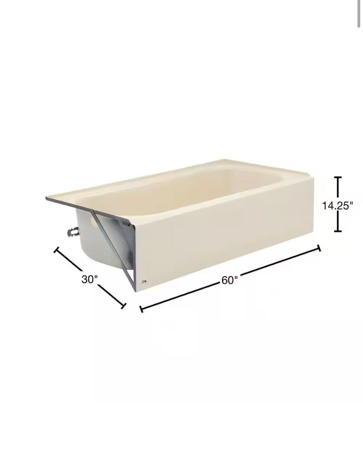 BootzCast 60 in. x 30 in. Soaking Alcove Bathtub with Left Drain in White