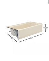 BootzCast 60 in. x 30 in. Soaking Alcove Bathtub with Left Drain in White