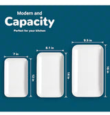 16/14/12 in. White Ceramic Rectangular Large Serving Platter Set for Party Dinner Parties Serving Tray (Set of 3)