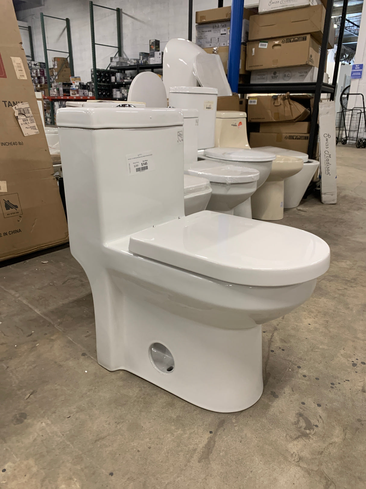 One-Piece 1.1/1.6 GPF Dual Flush Round Toilet in White Soft Close Seat Included