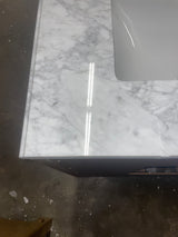 Caville 30 in. W x 22 in. D x 34 in. H Single Sink Bath Vanity in Almond Latte with Carrara Marble Top