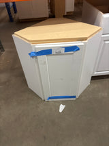 Arlington 24 in. W. x 12 in. D x 30 in. H Assembled Plywood Stocked Corner Diagonal Kitchen Cabinet in Vesper White