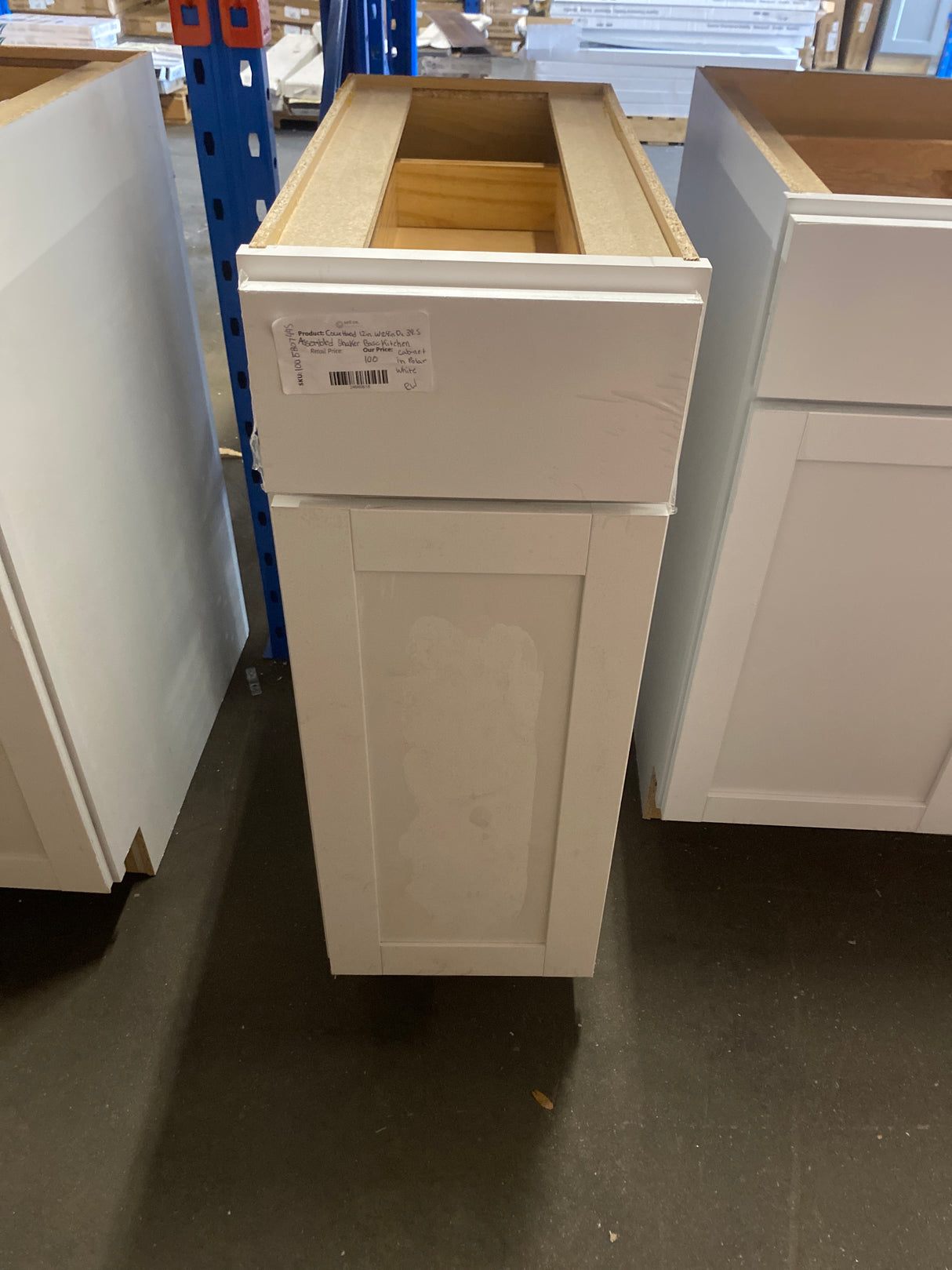 Courtland 12 in. W x 24 in. D x 34.5 in. H Assembled Shaker Base Kitchen Cabinet in Polar White