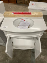 Terryn 31 in. W x 20 in. D x 35 in. H Vanity in White with Engineered White Marble Top and White Sink