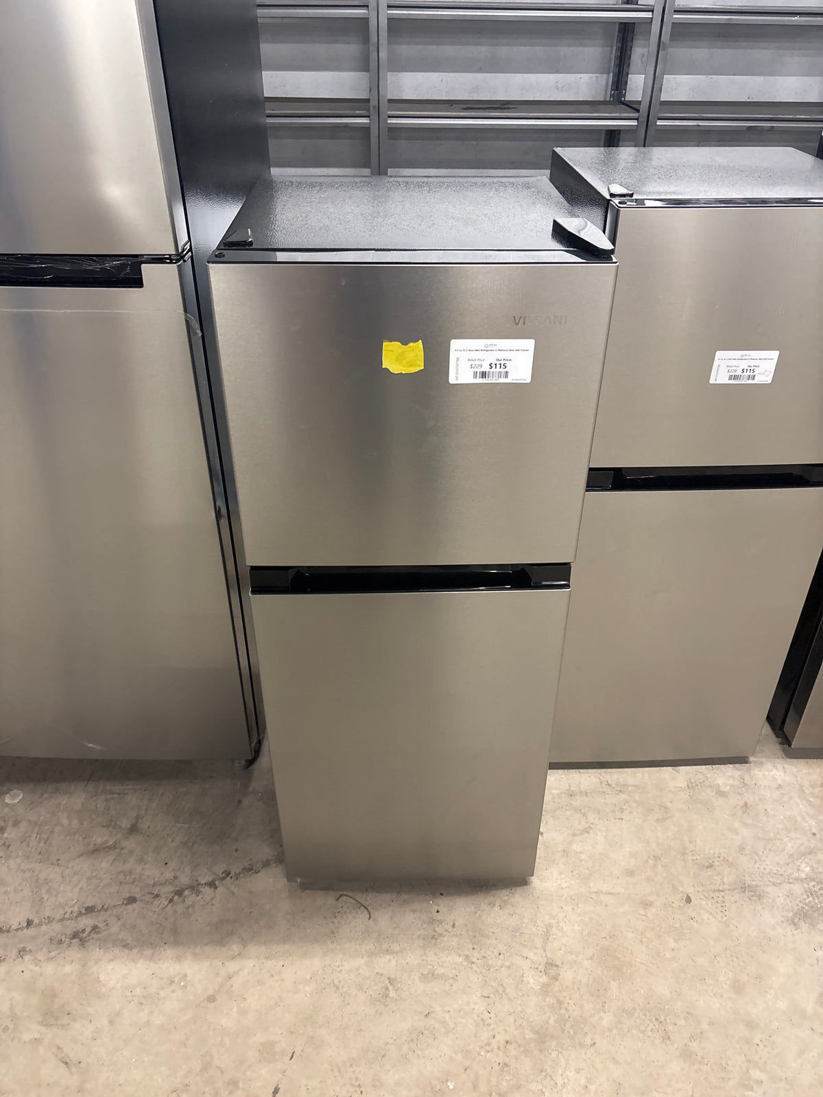 4.5 cu. ft. 2-Door Mini Refrigerator in Platinum Steel with Freezer